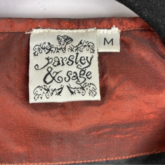 Parsley & Sage Autumn Fall Boho Patchwork Embroidered Open Front Jacket Medium - Picture 6 of 13